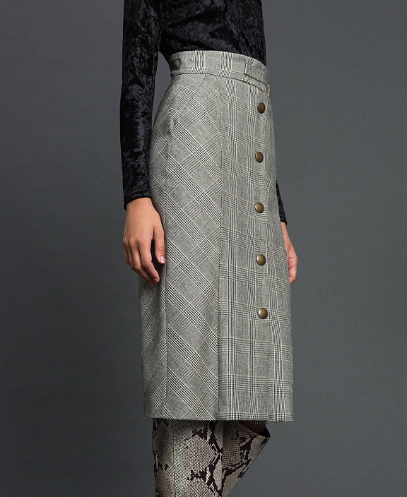 Юбка-миди в виндзорскую клетку