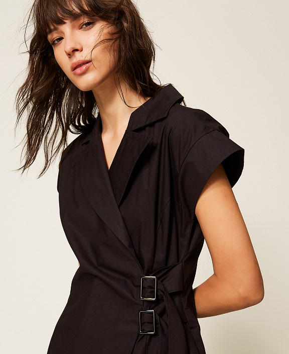 Платье миди из переработанного поплина