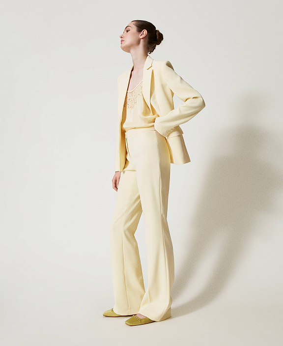 Брюки-клеш из струящегося крепа