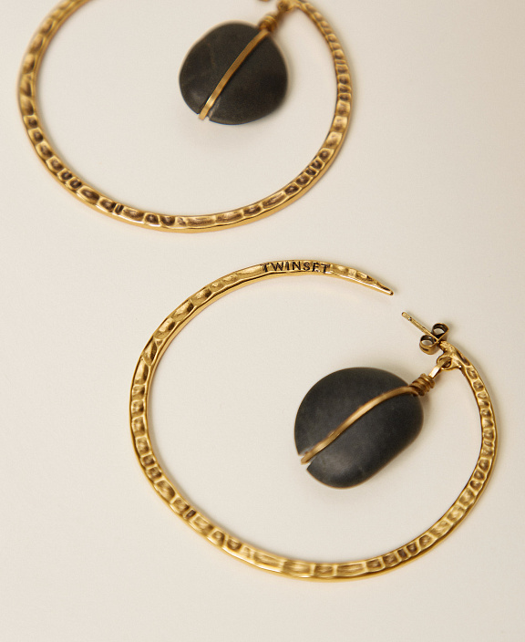 Серьги-кольца с логотипом