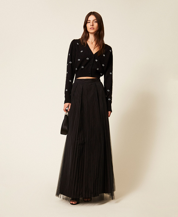 Длинная юбка из тафты и тюля