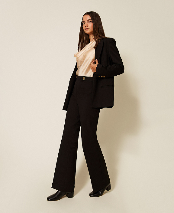 Брюки клёш из трикотажа