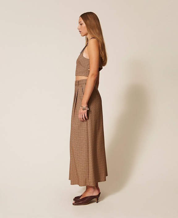 Длинная юбка в виндзорскую клетку