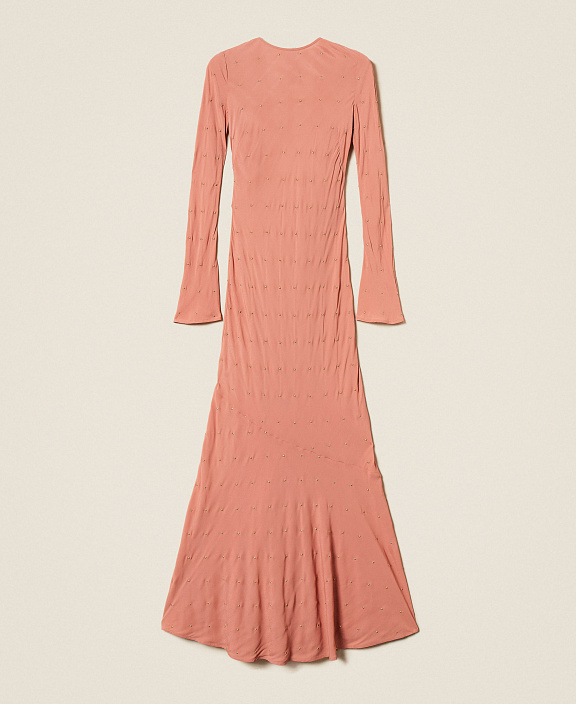 Длинное платье с вышивкой люрексом и глубоким вырезом на спине