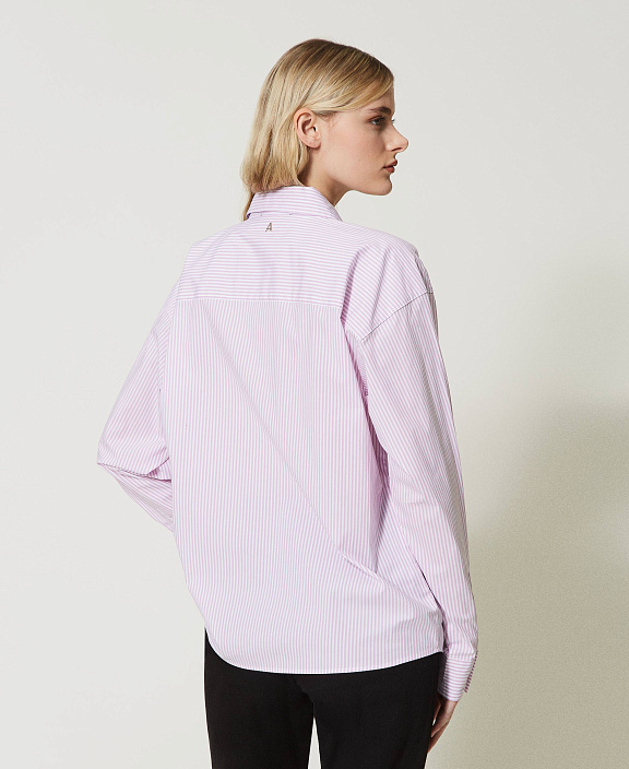 Рубашка из поплина в полоску