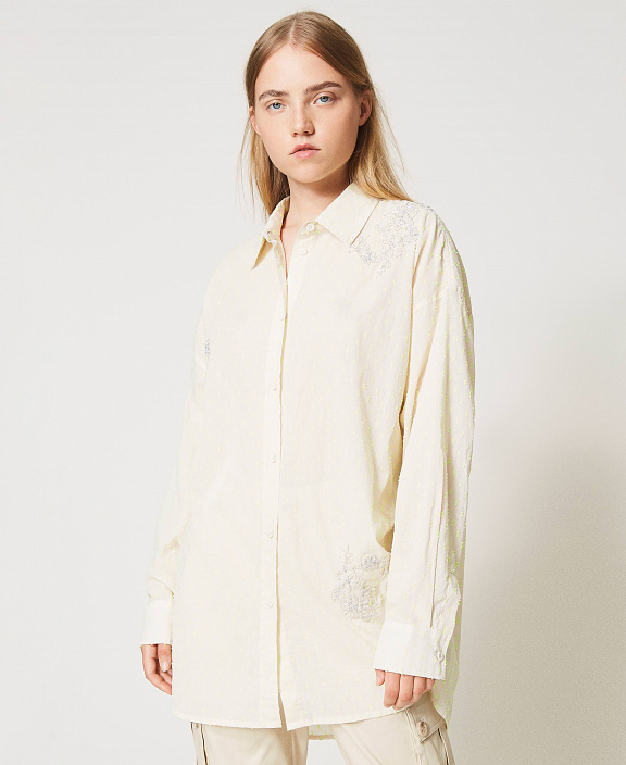 Удлиненная рубашка из ткани филькупе