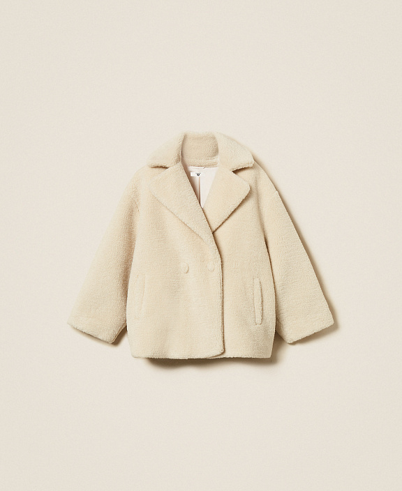 Полупальто из искусственного меха с люрексом