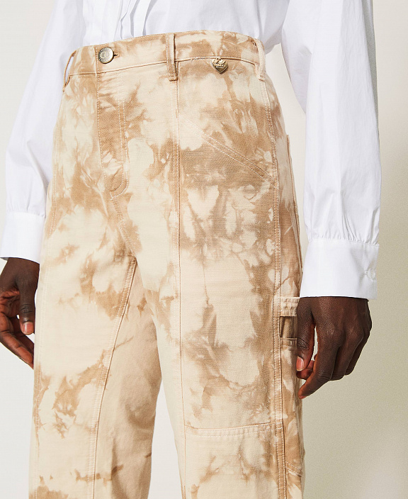 Брюки карго в технике тай-дай