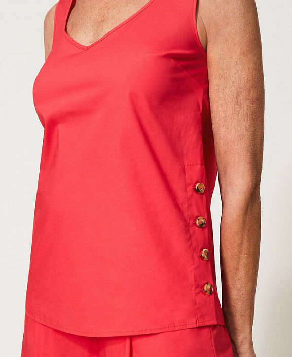 Топ из поплина с пуговицами