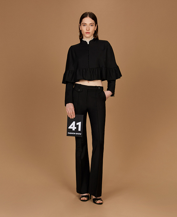 Жакет-накидка из смесовой шерсти