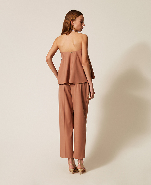 Укороченные брюки из тонкой шерсти