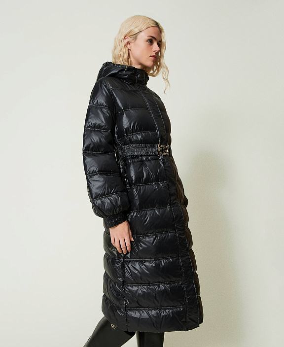 Пуховик с поясом