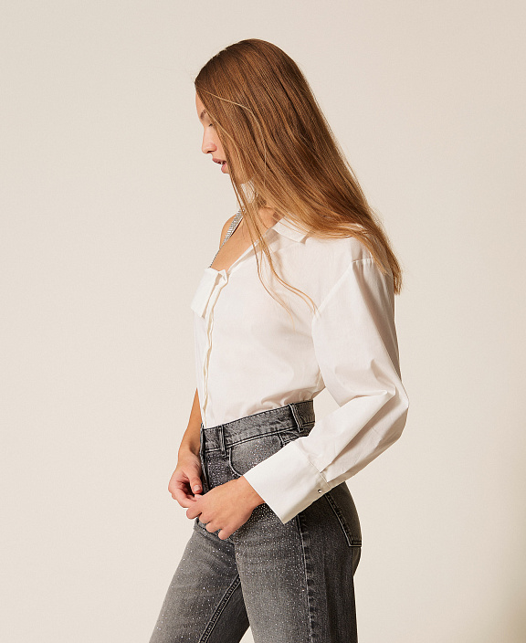 Рубашка из поплина на одно плечо