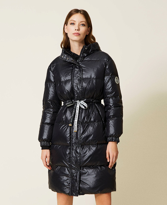 Теплый пуховик на кулиске