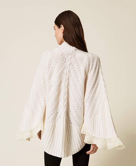 Свитер из смесовой шерсти с отделкой кроше