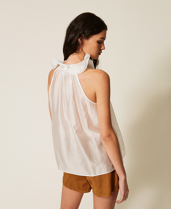 Топ из вуали с воланом