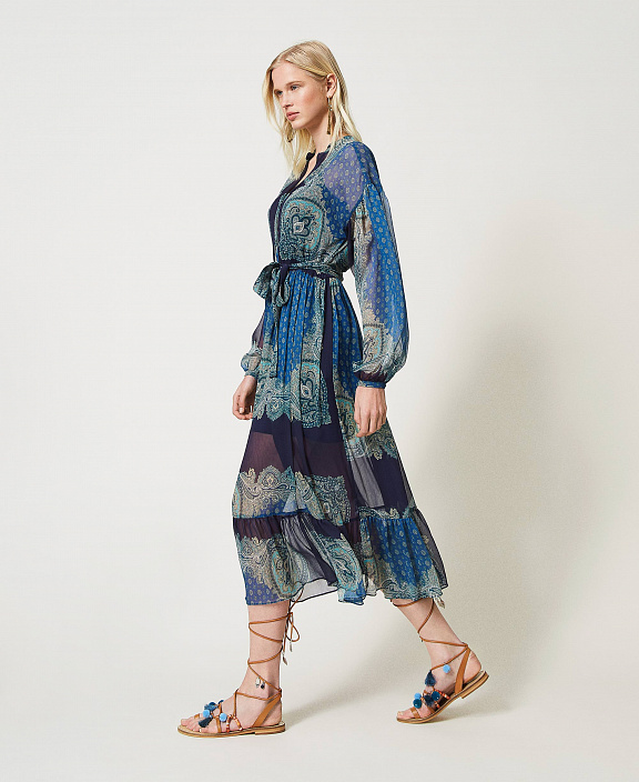 Платье миди с орнаментом