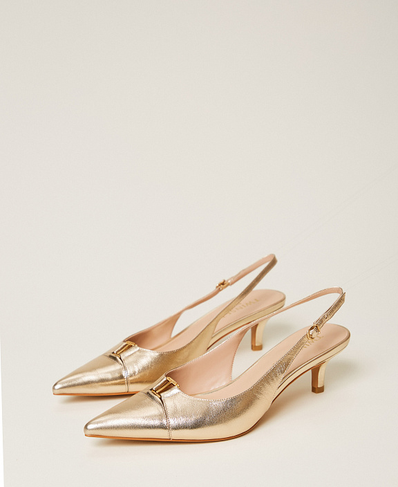 Кожаные туфли-слингбэки