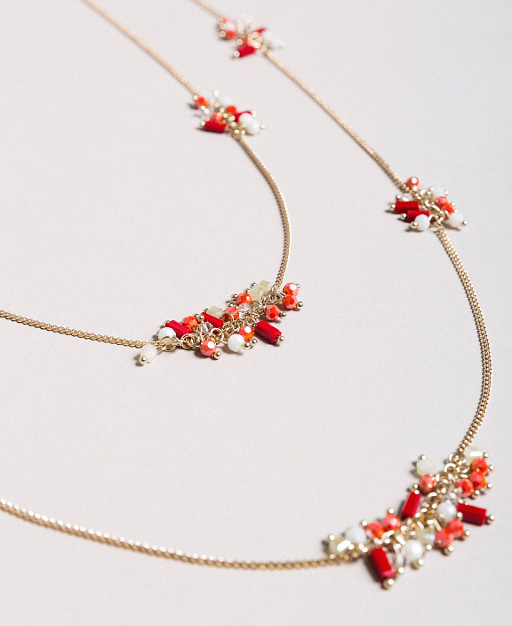 Многорядное колье с бисером