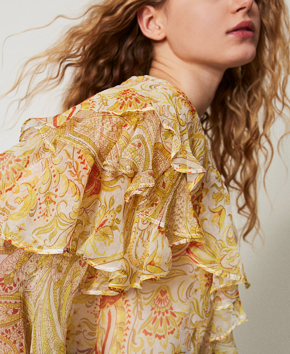 Блузка Salina из креп-шифона с принтом