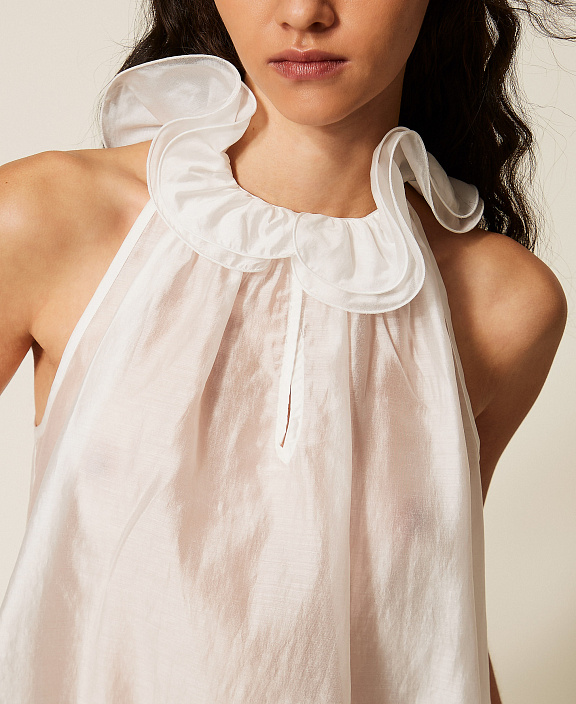 Топ из вуали с воланом