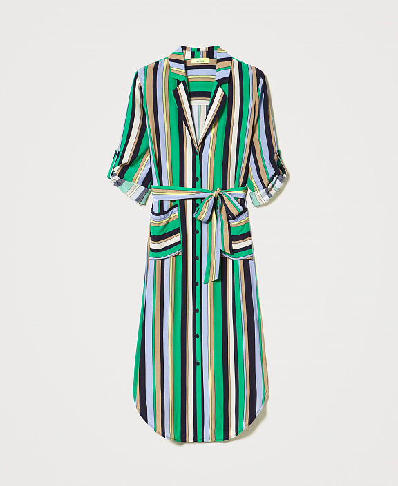 Платье-рубашка Lyra в разноцветную полоску