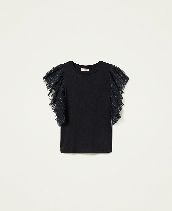 Футболка с рукавами бабочками