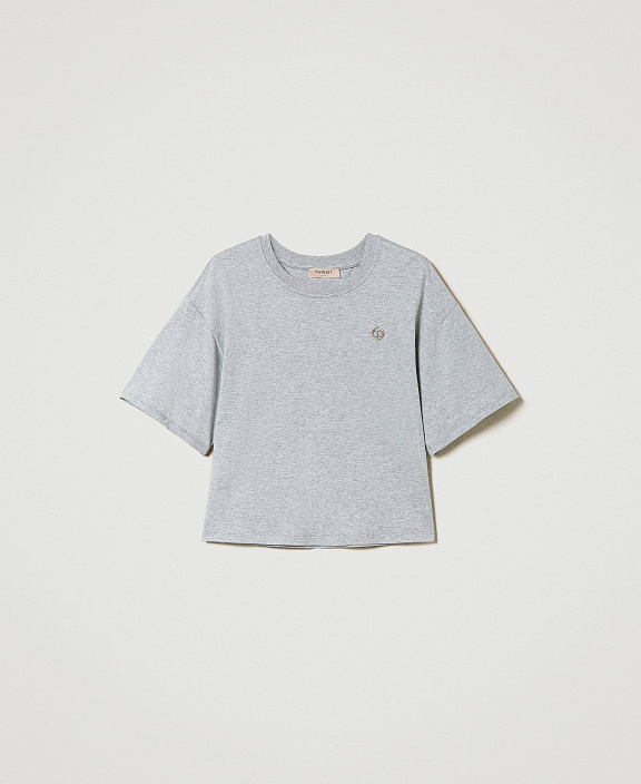 Меланжевая футболка с Oval T
