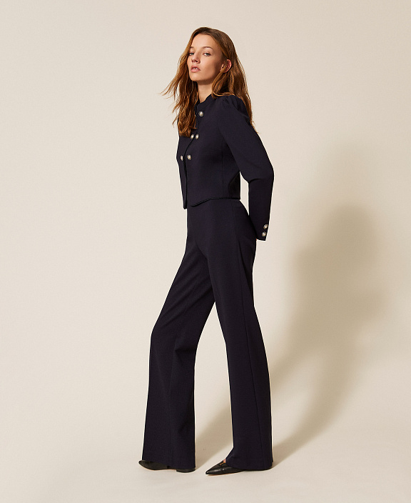 Широкие брюки с пуговицами-жемчужинами