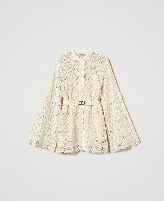 Длинная рубашка из кружева макраме