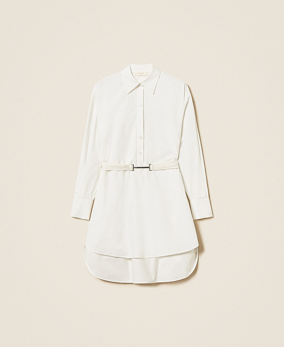Рубашка из хлопкового поплина с декоративной планкой