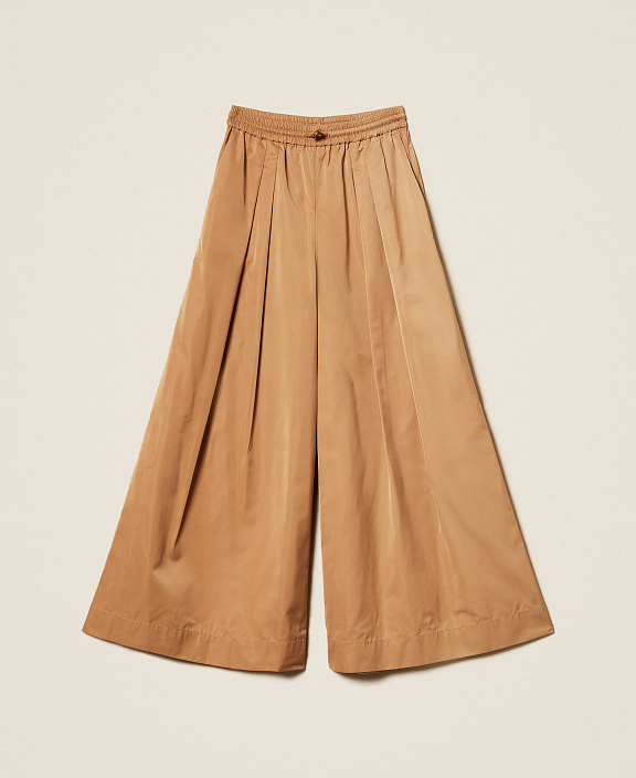 Брюки палаццо из атласной ткани