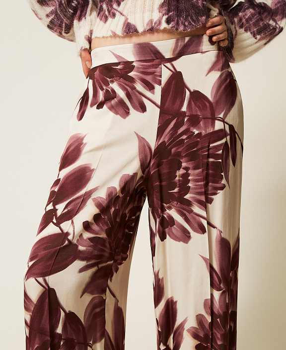 Широкие брюки с цветочным принтом