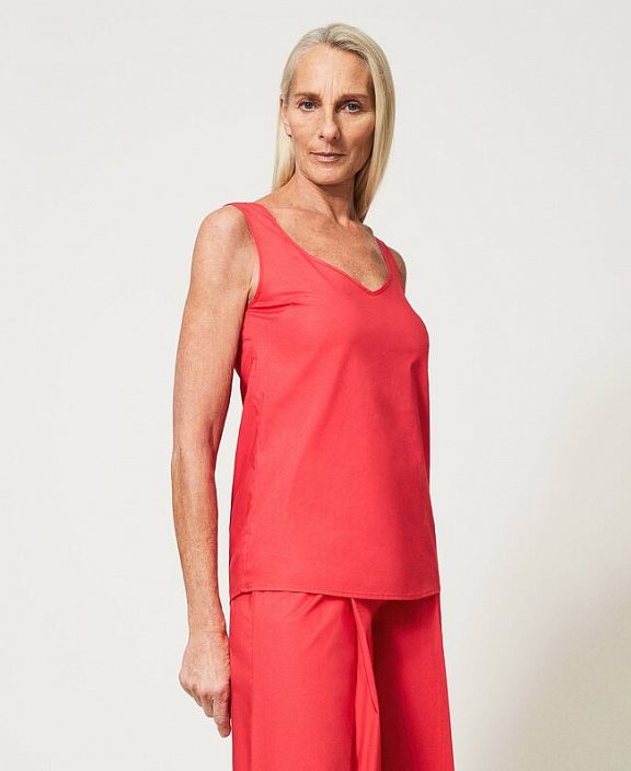 Топ из поплина с пуговицами