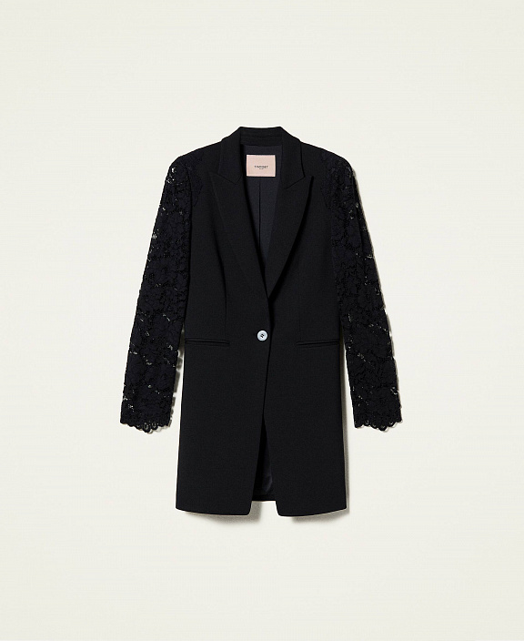 Блейзер с кружевом макраме