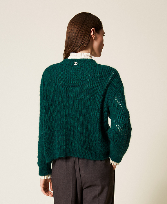 Ажурный джемпер из смесового мохера