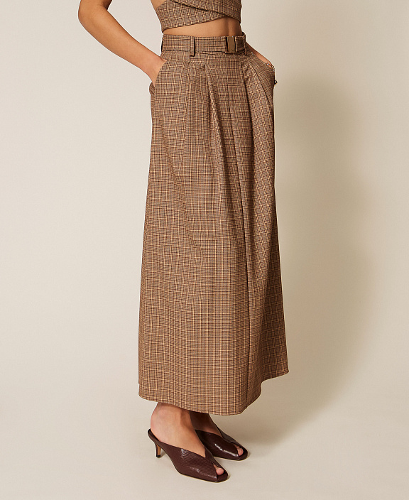 Длинная юбка в виндзорскую клетку