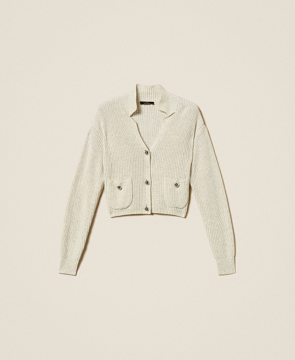 Укороченный кардиган в рубчик