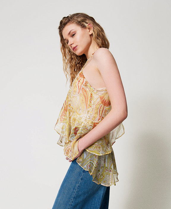 Блузка Salina из креп-шифона с принтом