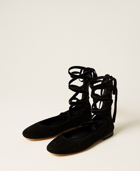 Замшевые балетки