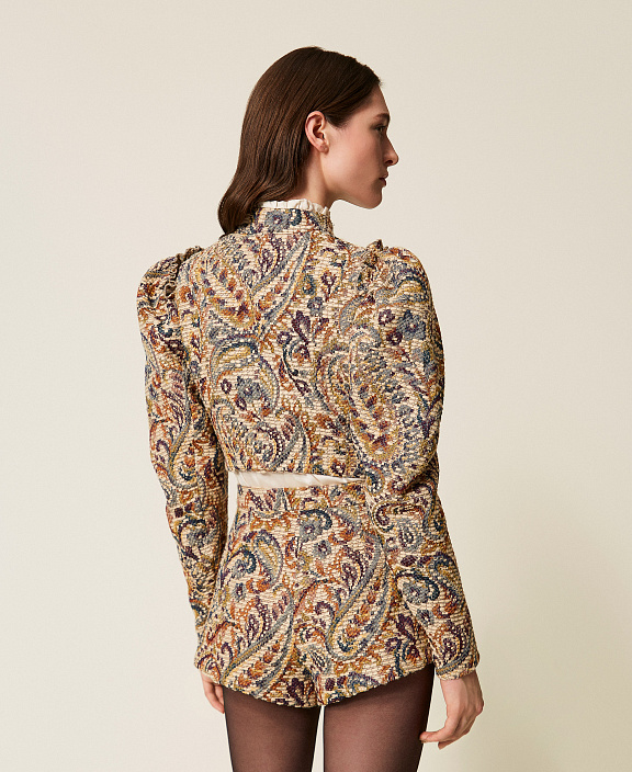 Жаккардовый жакет с кашемировым узором