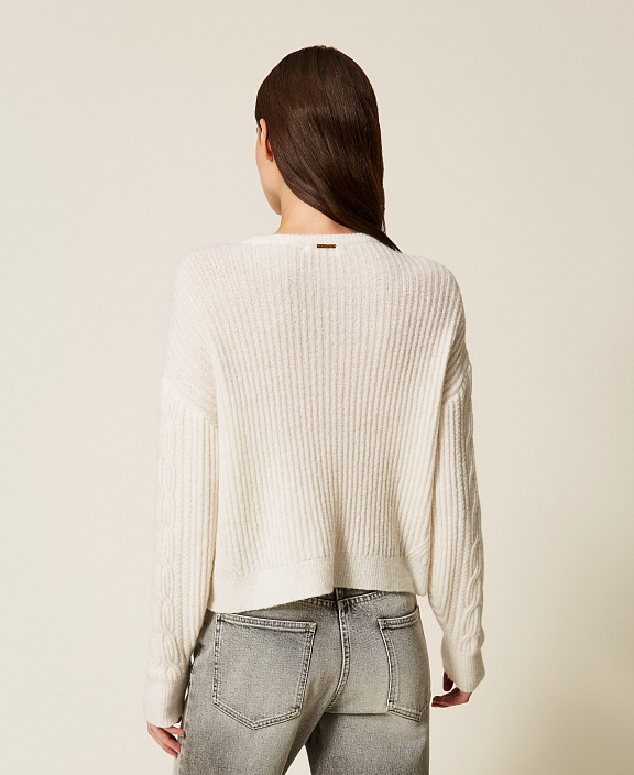 Джемпер с косами из смесовой шерсти