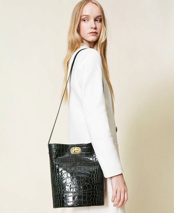 Сумка тоут с выделкой рептилии