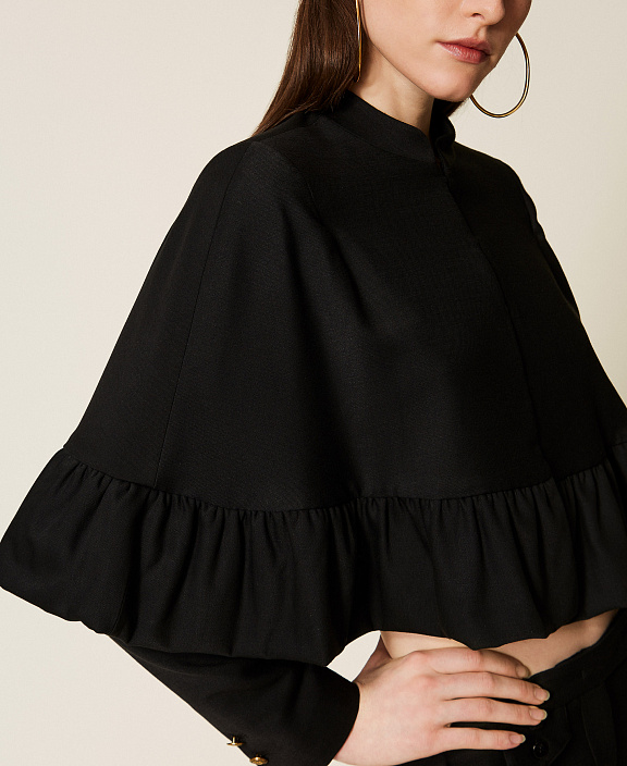 Жакет-накидка из смесовой шерсти