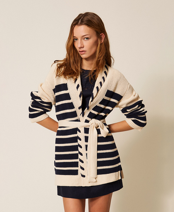 Трикотажный кардиган в полоску