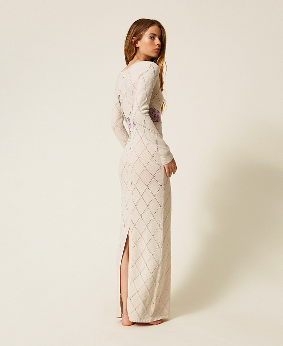 Длинное платье из пряжи Treeblend с интарсийным рисунком