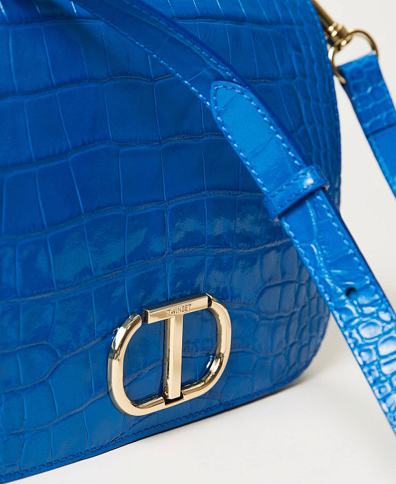 Кожаная сумка через плечо с тиснением под крокодила