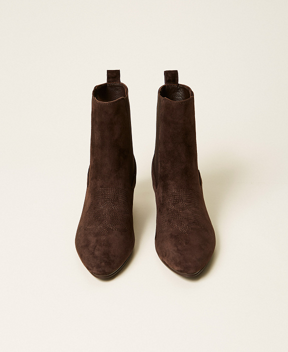 Замшевые ковбойские полусапожки