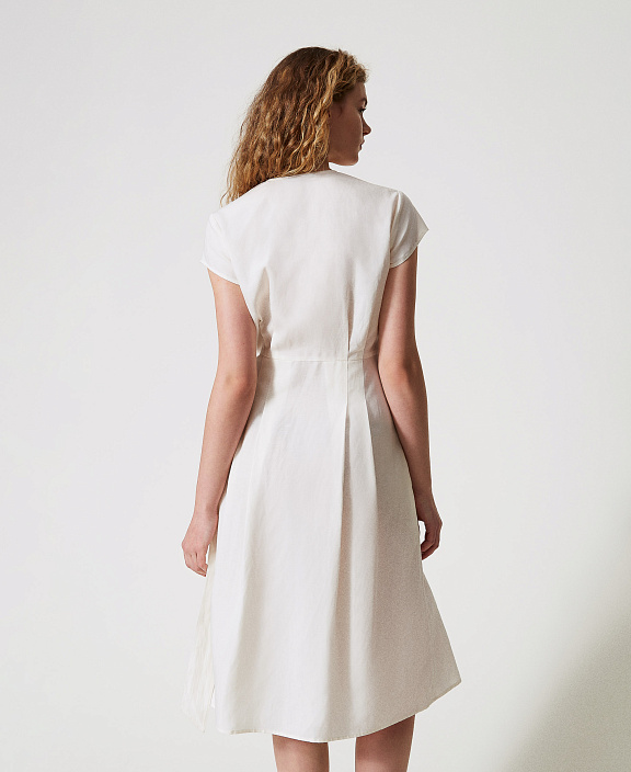 Платье миди из смесового льна