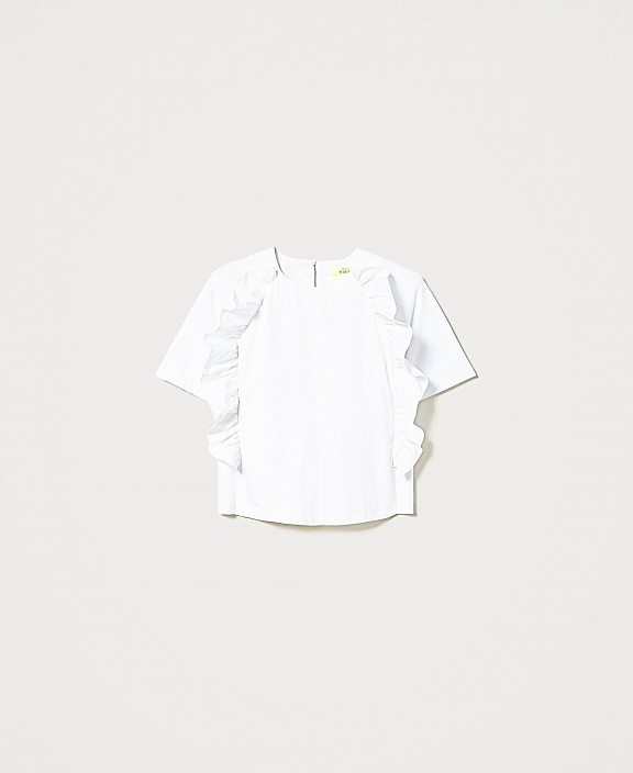 Поплиновая блуза Sabik с воланами